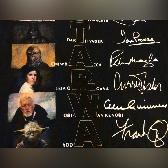 STAR WARS Actors’ Signatures Tshirt Men’s L actors Signatures 1977-2023 Movies - Picture 6 of 8